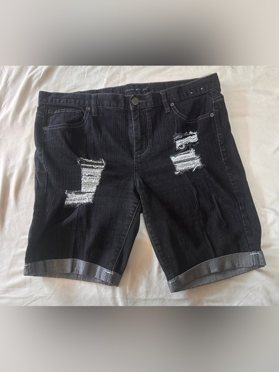 Calvin Klein Pants - Calvin Klein Black Distressed Rolled Hem Jean Shorts